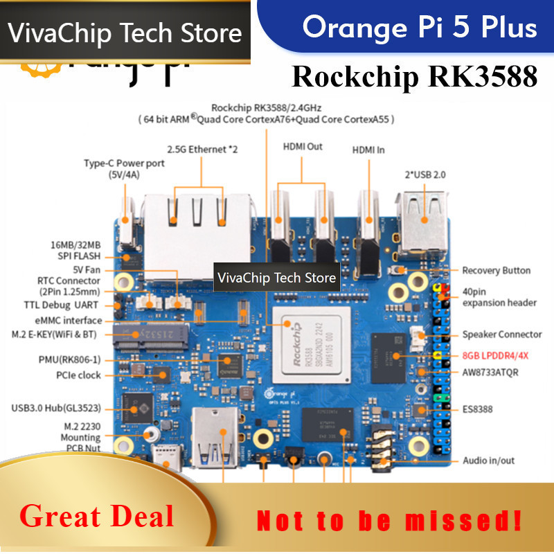 VivaChip TechOrange Pi 5 Plus  - Orange Pi 5 Plus 16Gb recensie en prijs