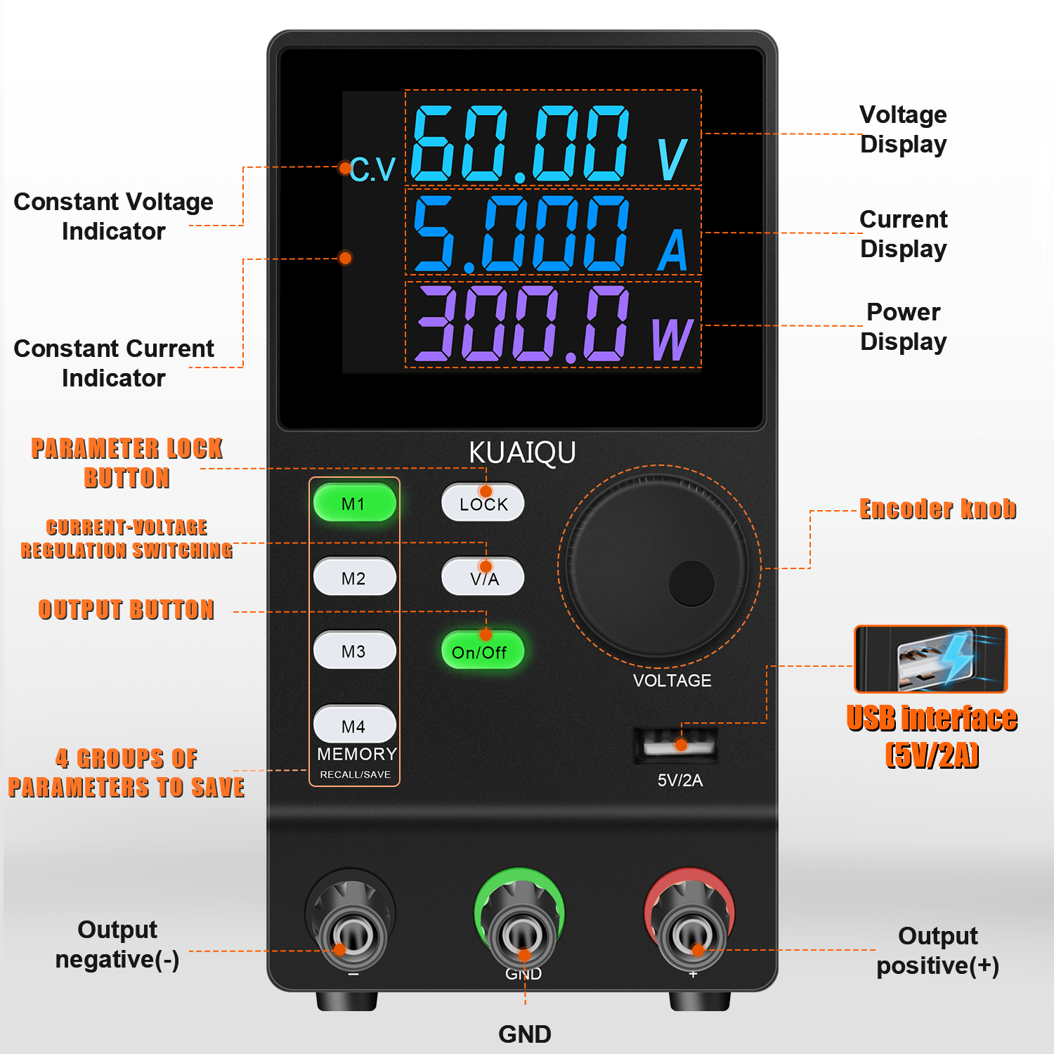 KUAIQU SPPS605D-232 300W Verst - Programmable Dc Power Supply 60V 5A recensie en prijs